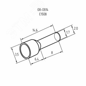 Наконечник REXANT 08-0814 втулочный штырьевой изолир. НШВИ 1,5*8 79440