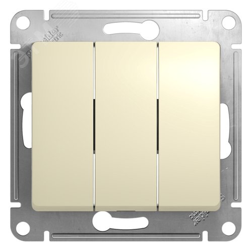 Выключатель GLOSSA GSL000231 3кл, бежевый