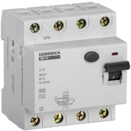 УЗО 25А 4Р ВД1-63 30мА GENERICA