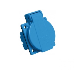 Розетка IEK РП10-3 панельная, скрытая с крышкой 16А IP44