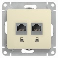 Розетка GLOSSA GSL000285KK RJ45+RJ45 бежевый