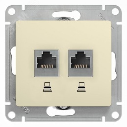 Розетка GLOSSA GSL000285KK RJ45+RJ45 бежевый