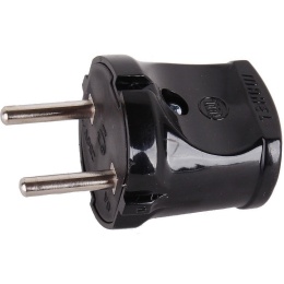 Вилка MAKEL 10051 10А б/з 250V черная прямая