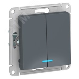Выключатель AtlasDesign ATN000753 2кл с подсв., грифель, механизм
