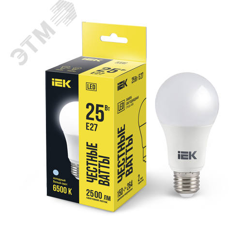 Лампа IEK LED25 Е27 25W A80 6500K 220V