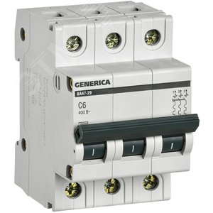 6А 3П C ВА47-29 GENERICA  4.5кА