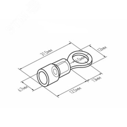 Наконечник REXANT 08-0058 кольц.изолированный термоусаживаемый 4-6мм (RV 5.5-6) 