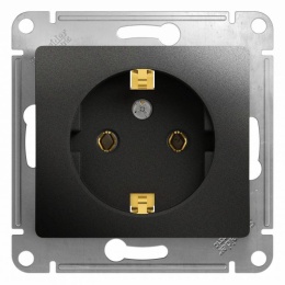 Розетка GLOSSA GSL000743 1-ая с/з антрацит