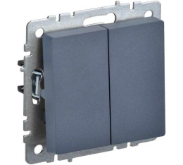 Переключатель IEK BRITE 2кл маренго