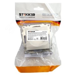 Розетка 1-местная б/з STEKKER GLS10-7109-03 серебро,(механизм)  серия КАТРИН