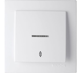 Выключатель NILSON 24111008 1кл проходной с подс.белый