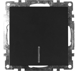 Выключатель STEKKER GLS10-7101-05 1кл с подс. черный, (механизм) серия КАТРИН
