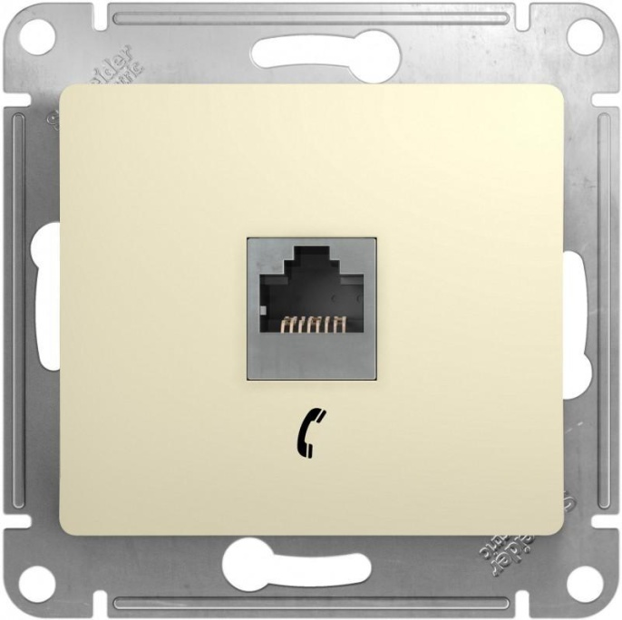 Розетка GLOSSA GSL000281 RJ11 бежевый