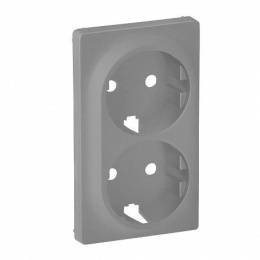 Legrand Valena-L 754952 ЛП 2*2k+з 16А 250В накладка двойной розетки алюминий