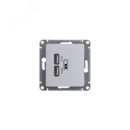 Розетка GLOSSA GSL000133 USB 5V/2100mA 2*5V/1050mA  в рамку белый