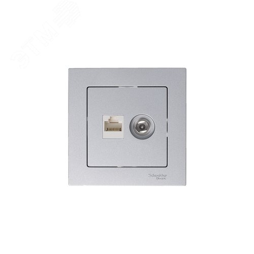 Розетка AtlasDesign ATN000389 TV+RG45, алюминий, механизм