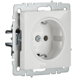 Розетка IEK BRITE 1-ная c/з белый