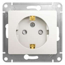 Розетка GLOSSA GSL000645 c/з с штор., механизм, перламутр