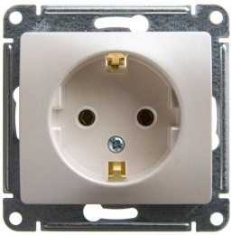 Розетка GLOSSA GSL000645 c/з с штор., механизм, перламутр