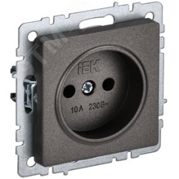 Розетка IEK BRITE 1-ная б/з темная бронза