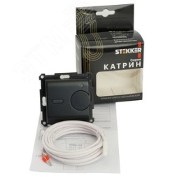 Терморегулятор STEKKER GLS00-7117-05 ЧЕРНЫЙ, д/т.пола 3500W серия КАТРИН