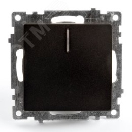 Выключатель STEKKER GLS10-7101-05 1кл с подс. черный, (механизм) серия КАТРИН