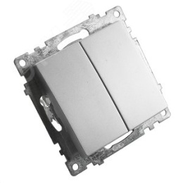Выключатель STEKKER GLS10-7104-03 2кл серебро, (механизм) серия КАТРИН