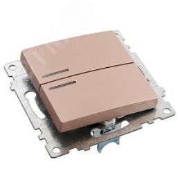 Выключатель STEKKER GLS10-7102-02 2кл с подс. шампань (механизм) серия КАТРИН