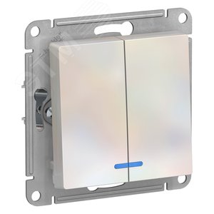 Выключатель AtlasDesign ATN000453 2кл с подс., жемчуг, механизм