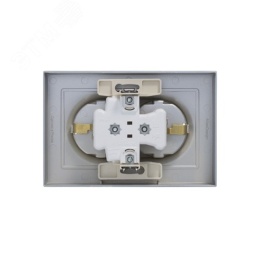 Розетка AtlasDesign ATN000324 2ая c/з механизм, алюминий
