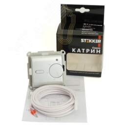 Терморегулятор STEKKER GLS00-7117-03 СЕРЕБРО, д/т.пола 3500W серия КАТРИН