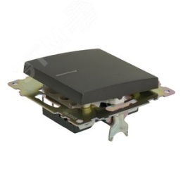Выключатель STEKKER GLS10-7101-06 1кл с подс. графит, (механизм) серия КАТРИН