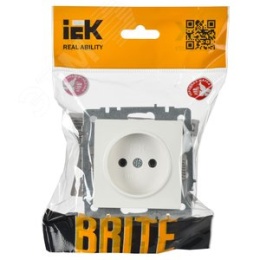 Розетка IEK BRITE 1-ная б/з белый