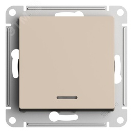 Выключатель AtlasDesign ATN001213 1кл c подсв, песочный, механизм