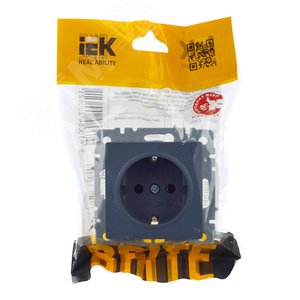 Розетка IEK BRITE 1-ная c/з маренго
