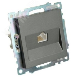 Розетка RJ-45 STEKKER GLS00-7107-06 графит, (механизм) серия КАТРИН