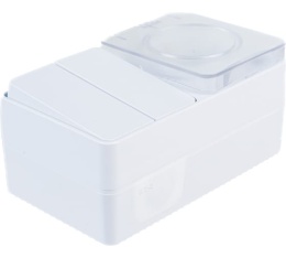 Блок AtlasDesign PROFI54 ATN540174 розетка с/з +2 кл выкл., белый
