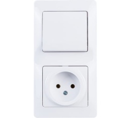 Блок GLOSSA GSL000160 розетка + 1кл выключатель белый
