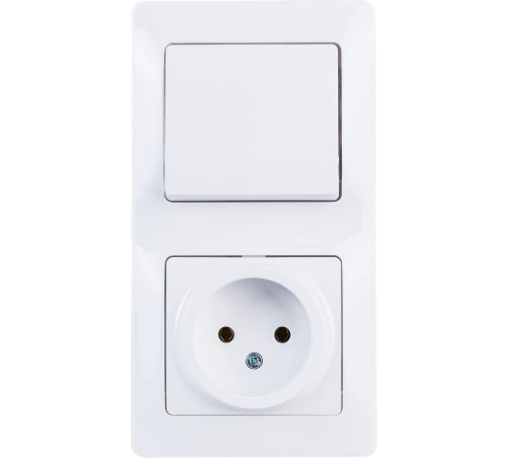 Блок GLOSSA GSL000160 розетка + 1кл выключатель белый