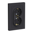 Розетка AtlasDesign ATN001024 2ая с/з карбон, механизм