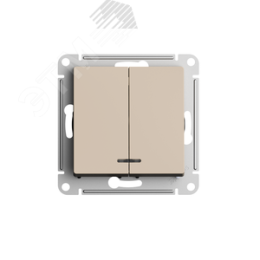 Выключатель AtlasDesign ATN001253 2кл  с подс, песочный, механизм