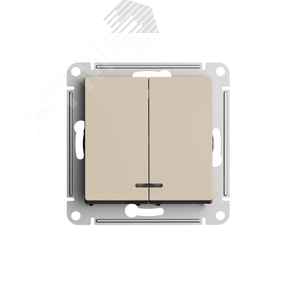 Выключатель AtlasDesign ATN001253 2кл  с подс, песочный, механизм
