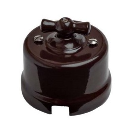 Переключатель BIRONI B1-201-22 1 клавишный Пластик коричневый (ретро)