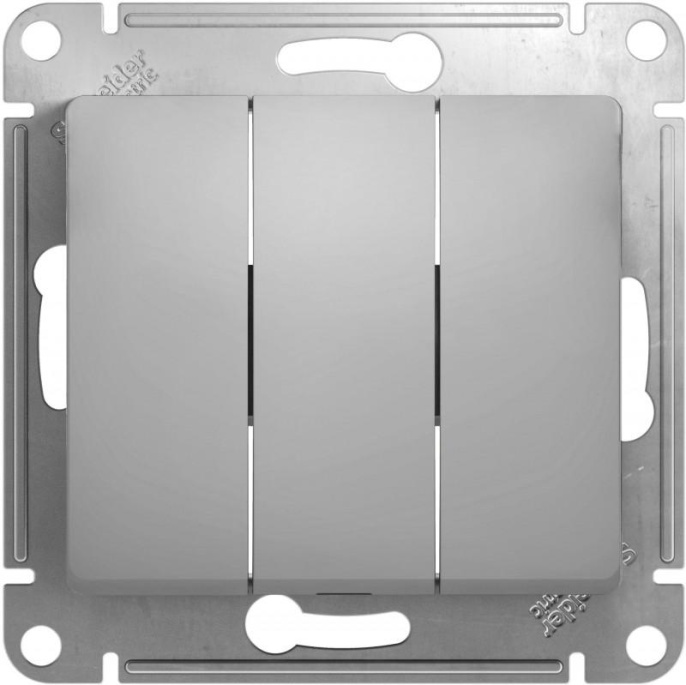Выключатель GLOSSA GSL000331 3кл, механизм, алюминий