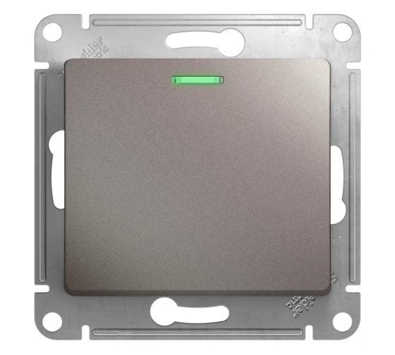 Выключатель GLOSSA GSL001213 1кл с подсв., механизм, платина