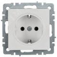 Розетка IEK BRITE 1-ная c/з белый
