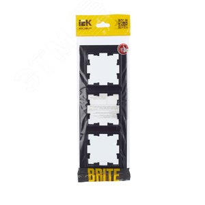 Рамка IEK BRITE 3 поста черный