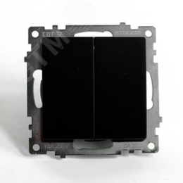 Переключатель STEKKER GLS10-7107-05, 2кл черный, серия КАТРИН