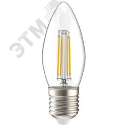 Лампа IEK LED5 5W С37 E27 3000K свеча филамент прозрачный