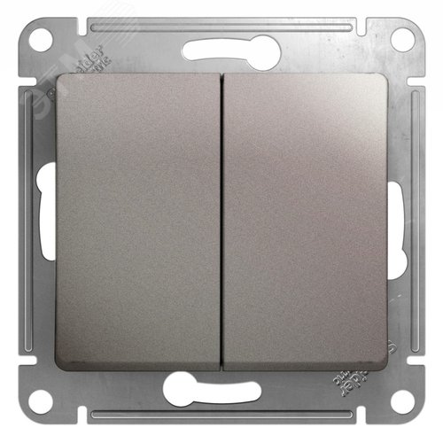 Переключатель GLOSSA GSL001265 2кл, механизм, платина